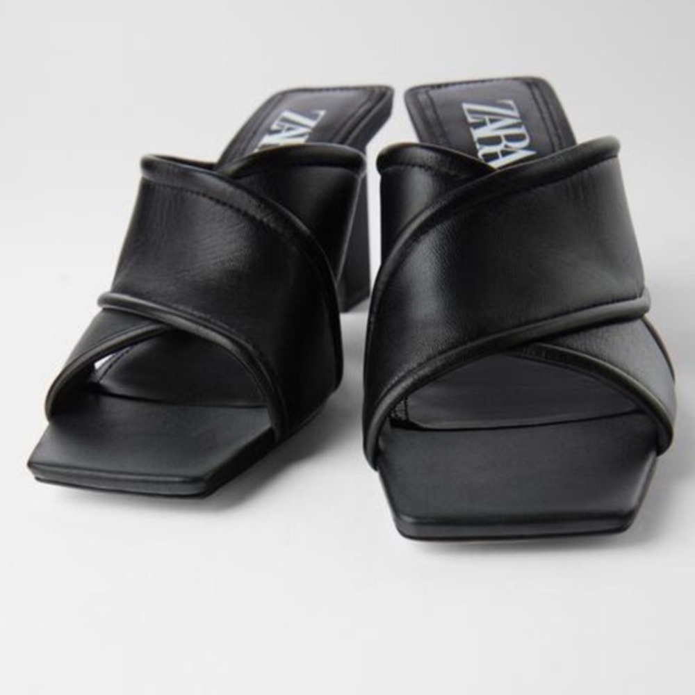 ZARA Soft Leather Heeled Sandals